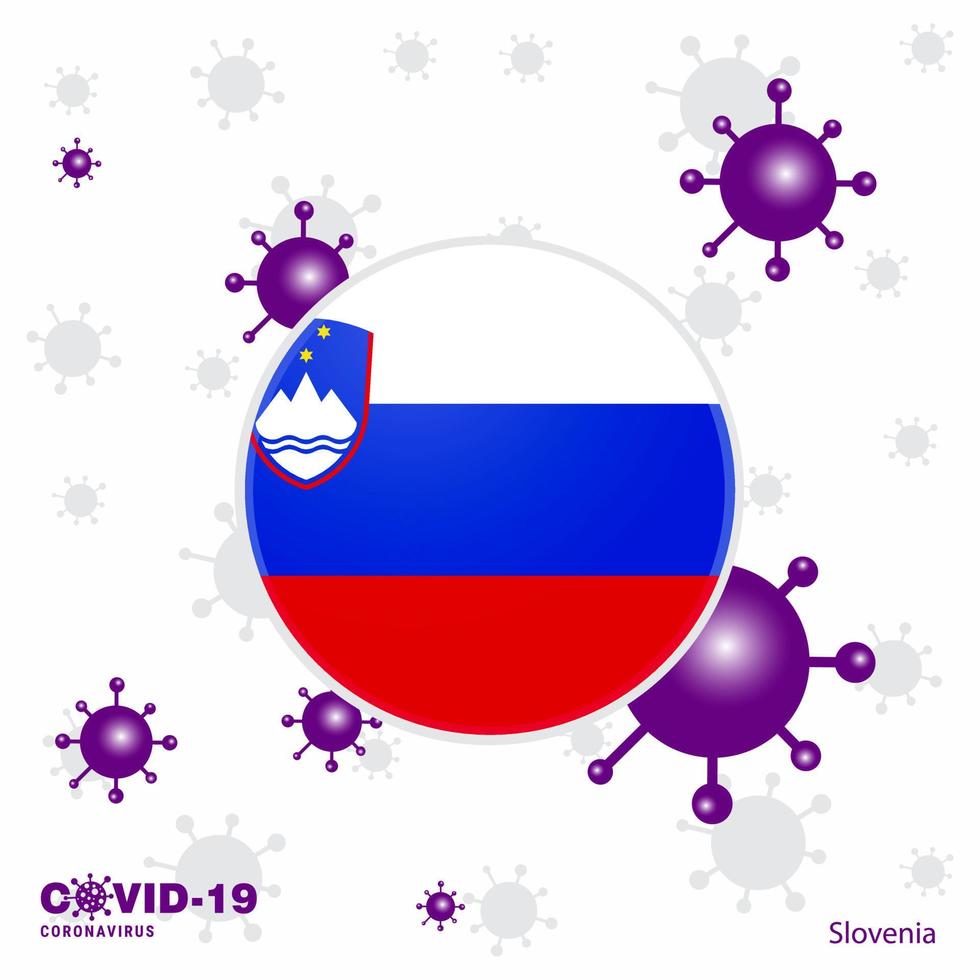 bidden voor Slovenië covid19 coronavirus typografie vlag blijven huis blijven gezond nemen zorg van uw eigen Gezondheid vector