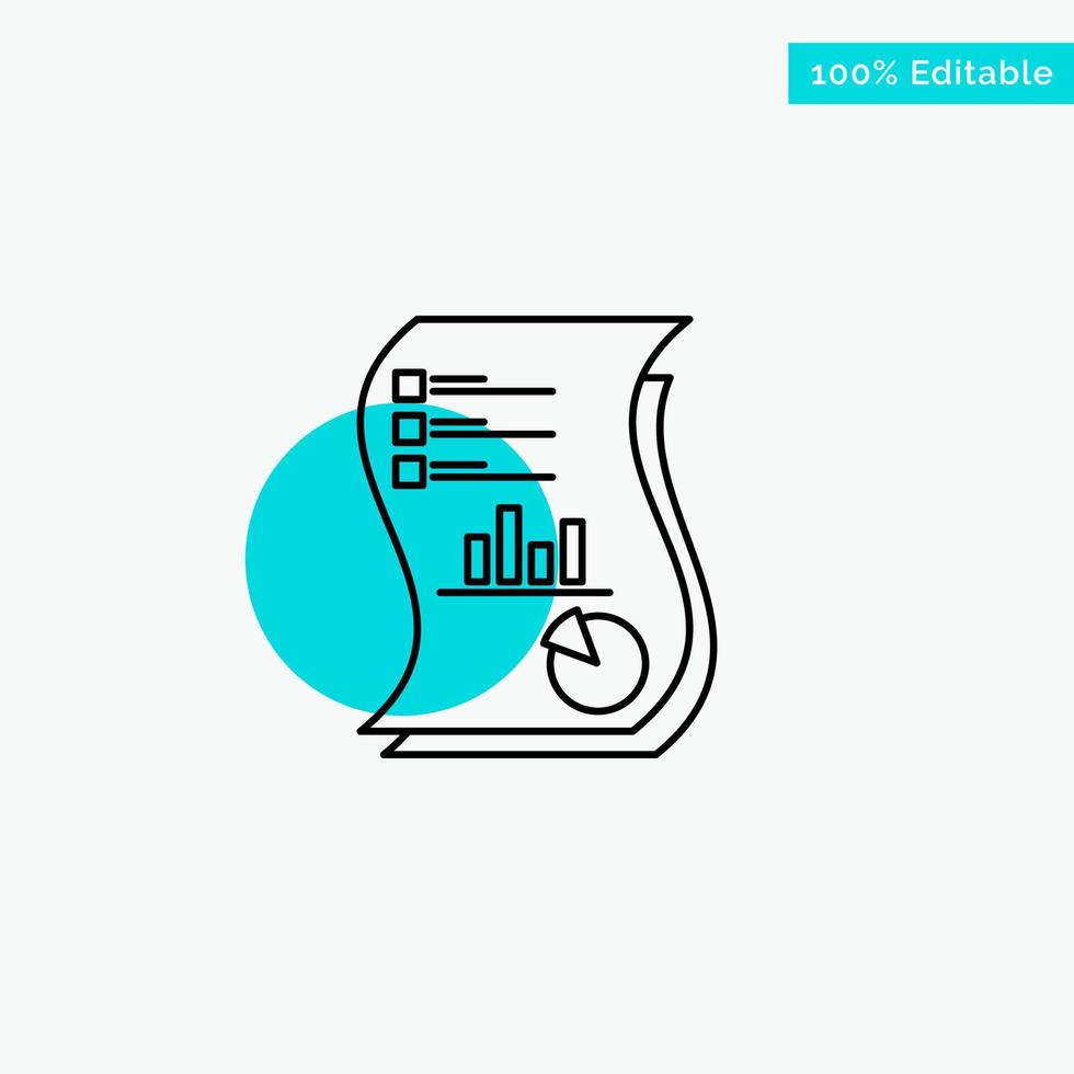 audit analytics bedrijf gegevens afzet papier verslag doen van turkoois hoogtepunt cirkel punt vector icoon