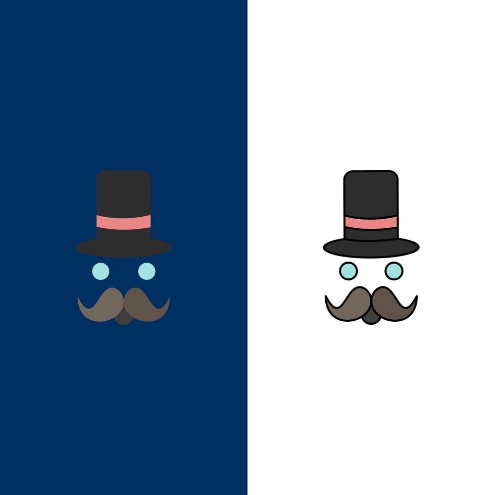 snor hipster movember de kerstman clausule hoed vlak kleur icoon vector