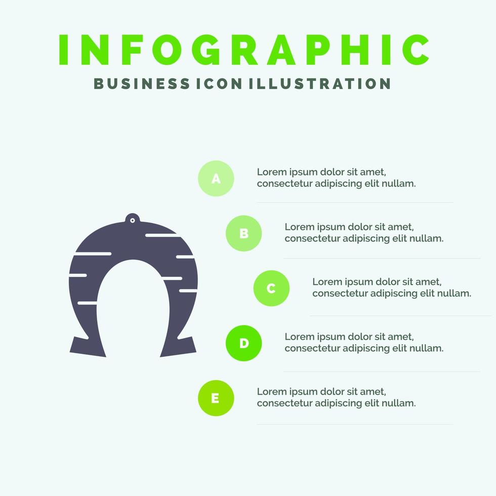 festival fortuin hoefijzer geluk Patrick solide icoon infographics 5 stappen presentatie achtergrond vector