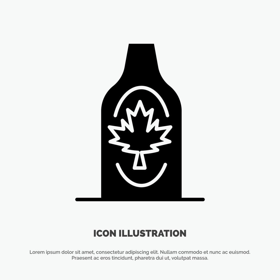 fles herfst Canada blad esdoorn- solide glyph icoon vector