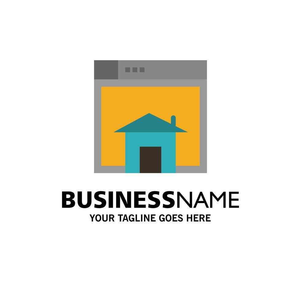 huis verkopen web lay-out bladzijde website bedrijf logo sjabloon vlak kleur vector