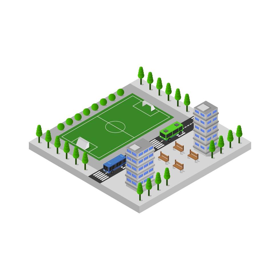 isometrisch stadion geïllustreerd op witte achtergrond vector