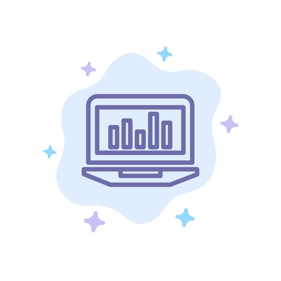 laptop diagram analytics toezicht houden statistieken blauw icoon Aan abstract wolk achtergrond vector