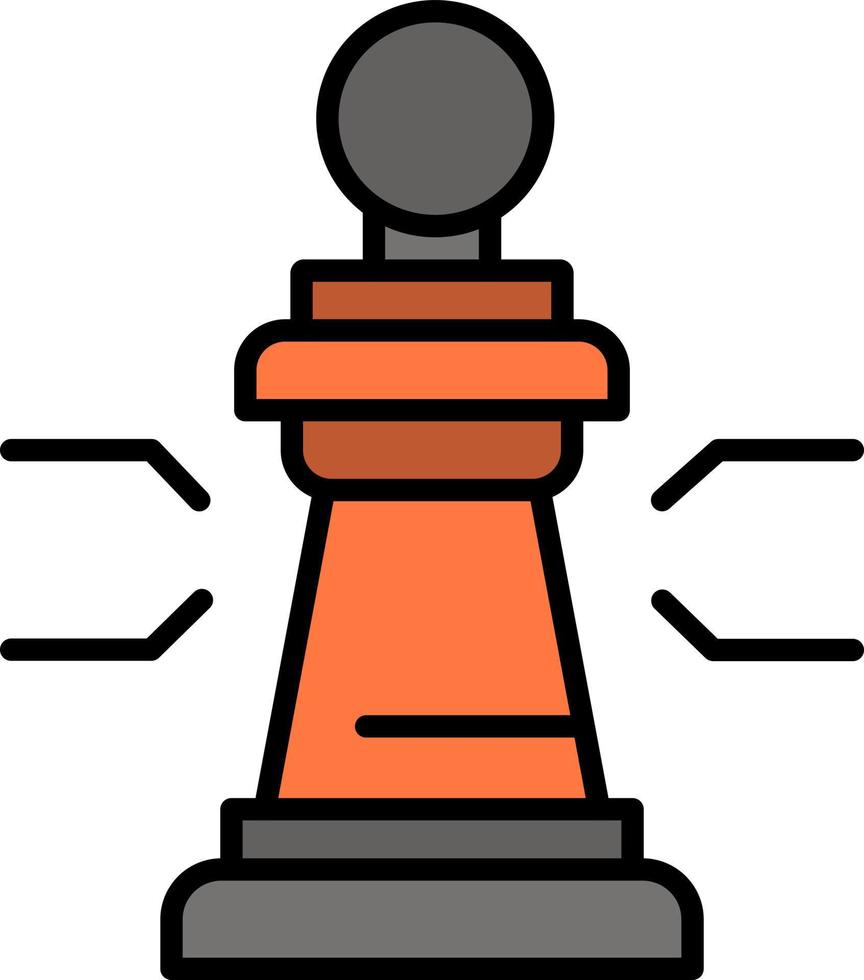 schaak voordeel bedrijf figuren spel strategie tactiek vlak kleur icoon vector icoon banier sjabloon