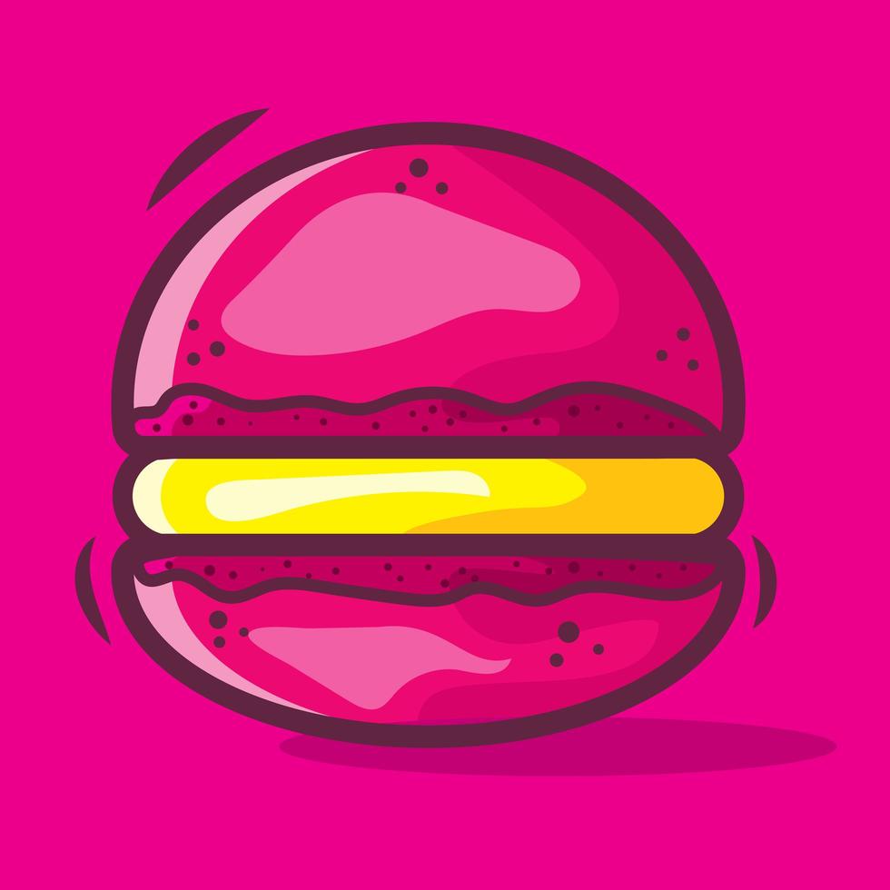 macaron bakkerij illustratie in vlakke stijl vector