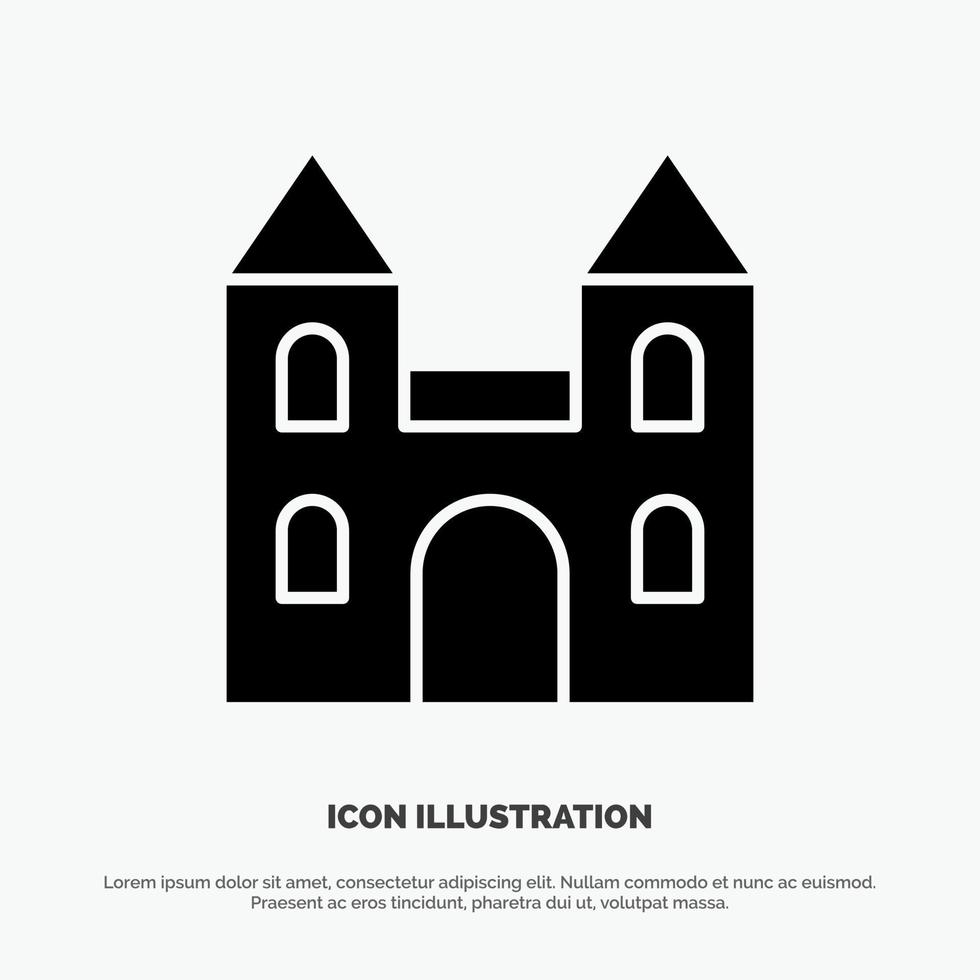 groot kathedraal kerk kruis solide glyph icoon vector