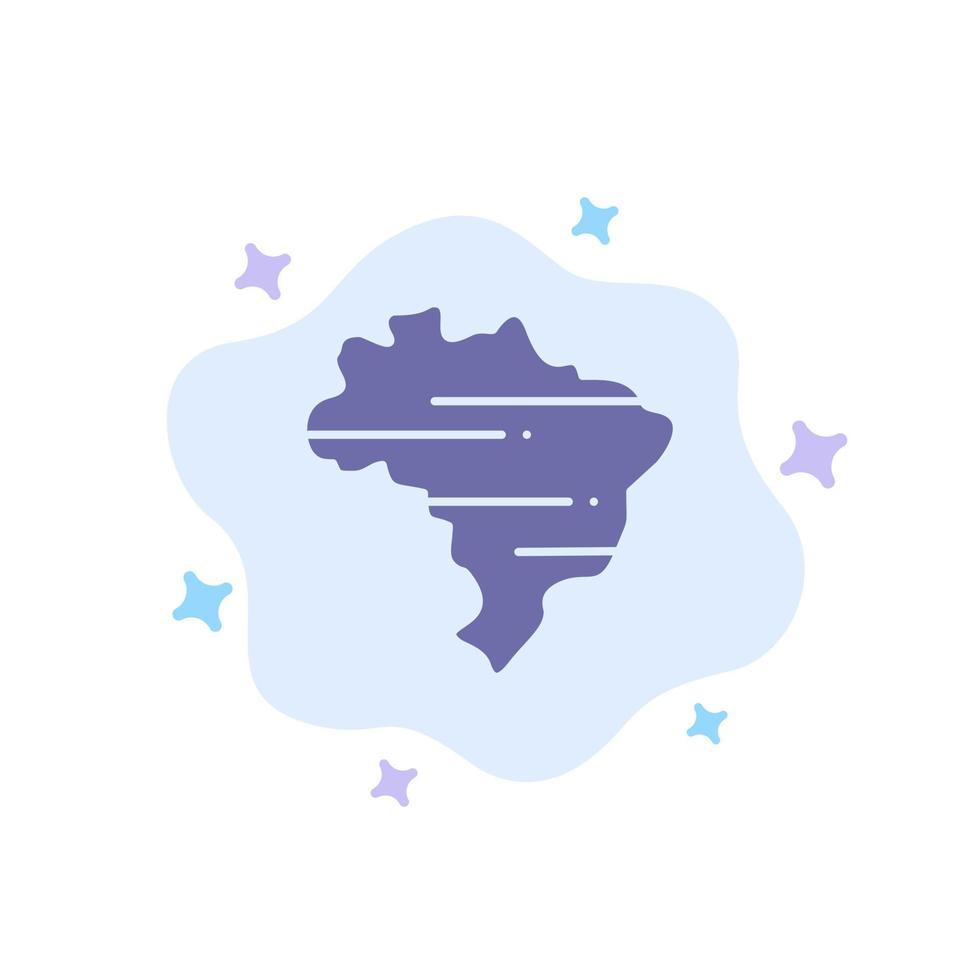 Brazilië kaart land blauw icoon Aan abstract wolk achtergrond vector