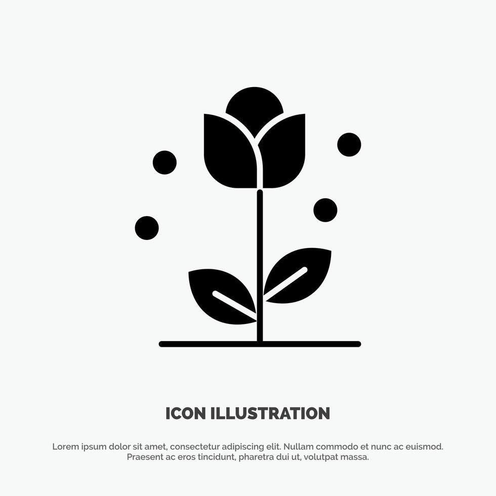 flora bloemen bloem natuur voorjaar solide glyph icoon vector