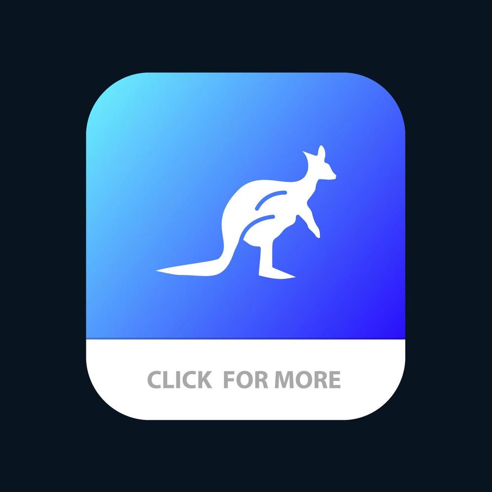 dier Australië Australisch inheems kangoeroe reizen mobiel app knop android en iOS glyph versie vector