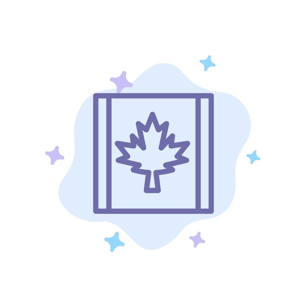 Canada vlag blad blauw icoon Aan abstract wolk achtergrond vector
