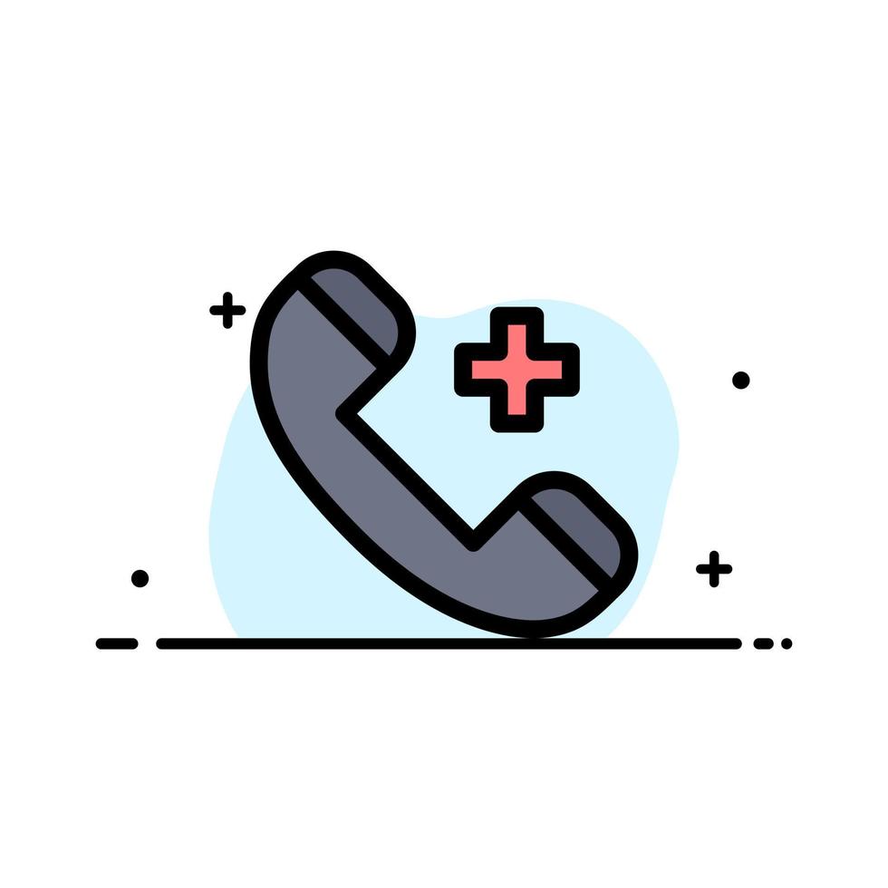 telefoontje ring ziekenhuis telefoon verwijderen bedrijf vlak lijn gevulde icoon vector banier sjabloon