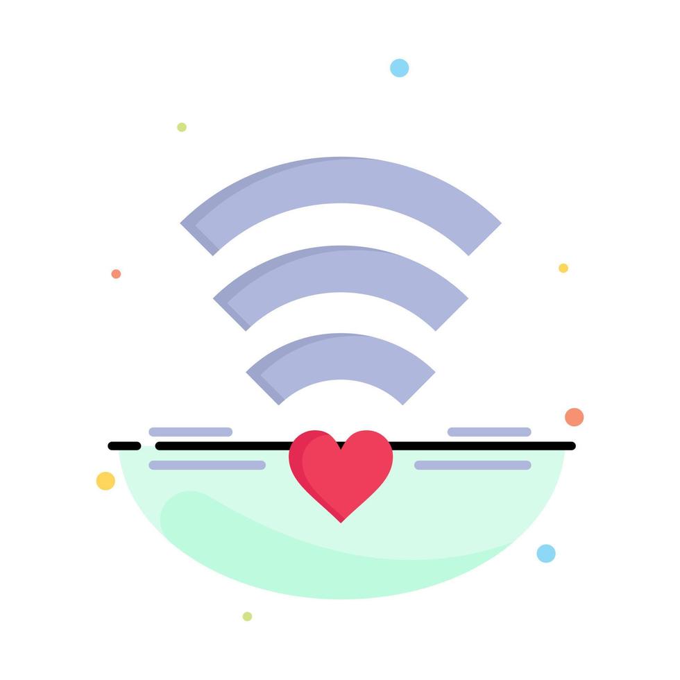 Wifi liefde bruiloft hart bedrijf logo sjabloon vlak kleur vector