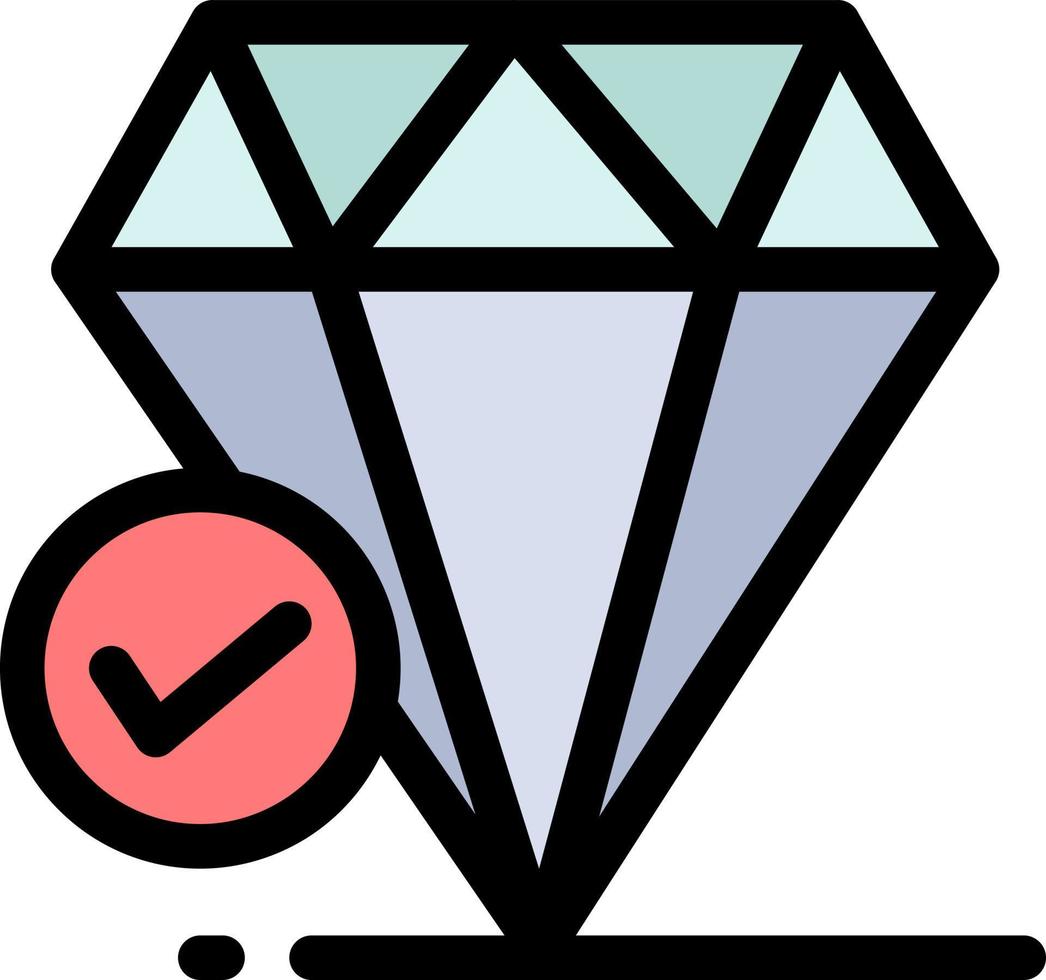 diamant juweel groot denken krijt vlak kleur icoon vector icoon banier sjabloon