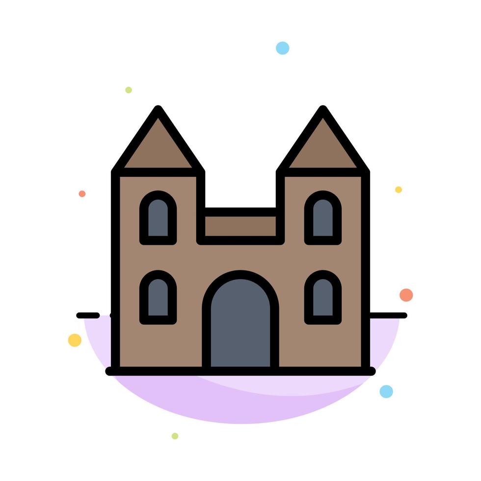 groot kathedraal kerk kruis abstract vlak kleur icoon sjabloon vector