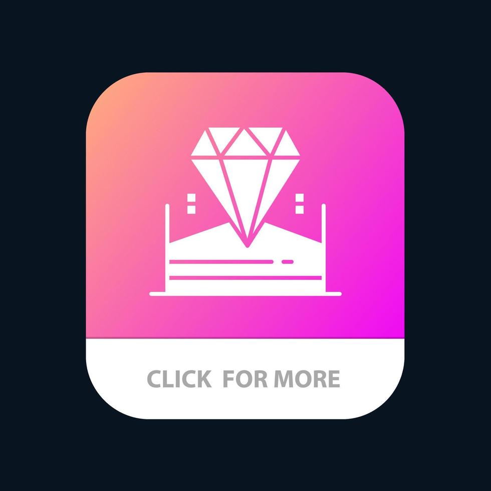 briljant diamant juweel hotel mobiel app icoon ontwerp vector