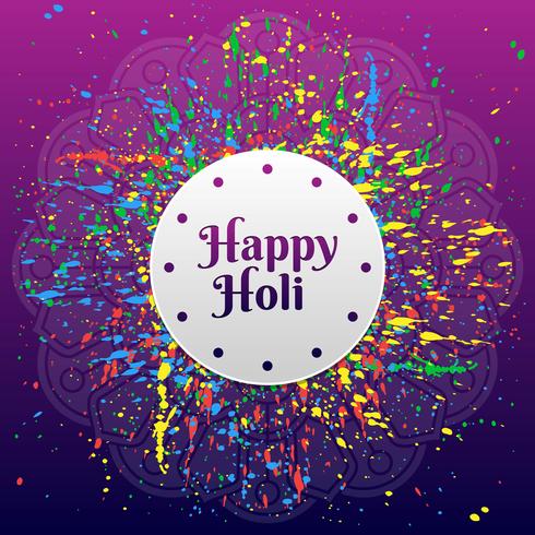 Gelukkig Holi-festival van Kleuren die Vectorachtergrond begroeten vector