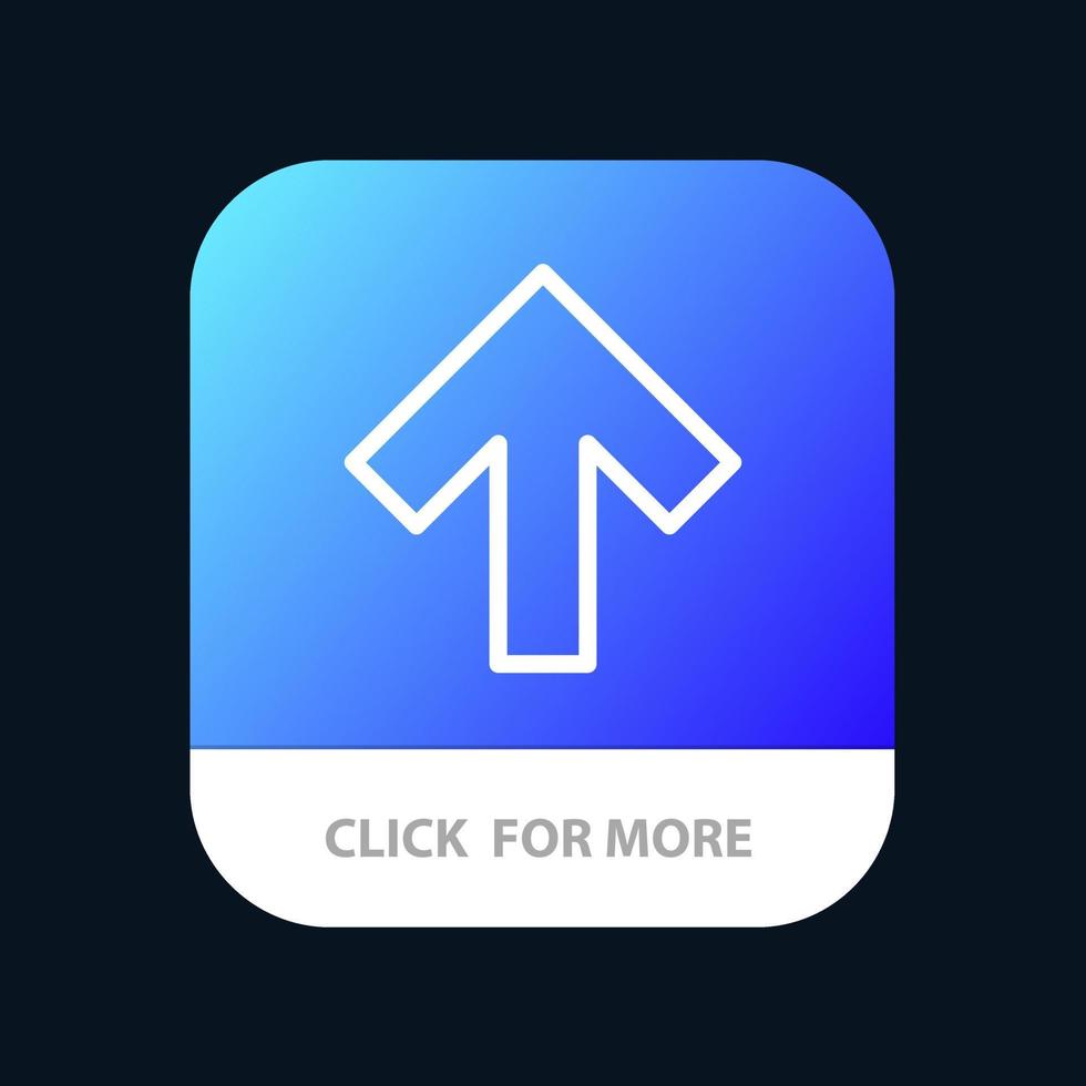 pijl omhoog vooruit mobiel app knop android en iOS lijn versie vector