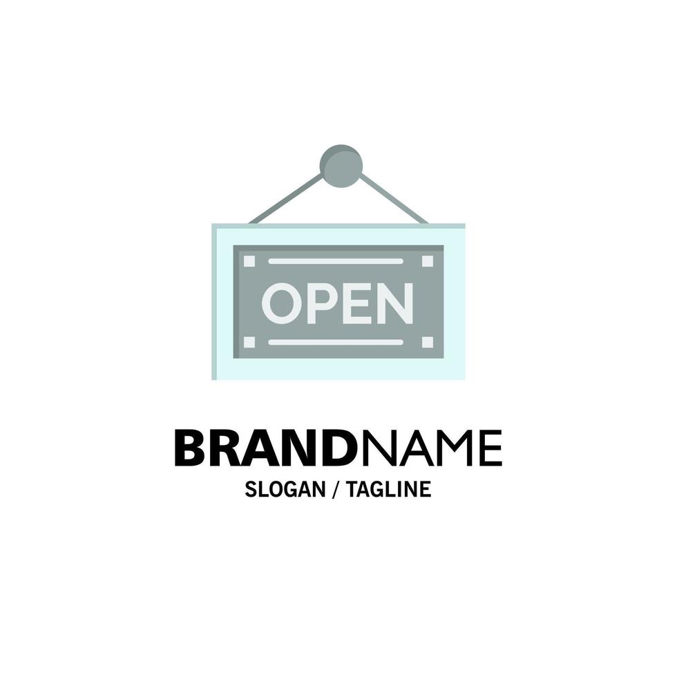 Open winkel bord bedrijf logo sjabloon vlak kleur vector