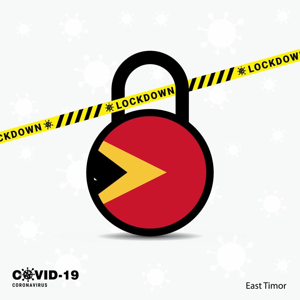 oosten- Timor slot naar beneden slot coronavirus pandemisch bewustzijn sjabloon covid19 slot naar beneden ontwerp vector