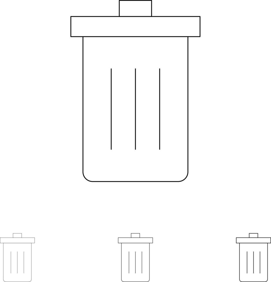 mand geweest verwijderen vuilnis uitschot stoutmoedig en dun zwart lijn icoon reeks vector