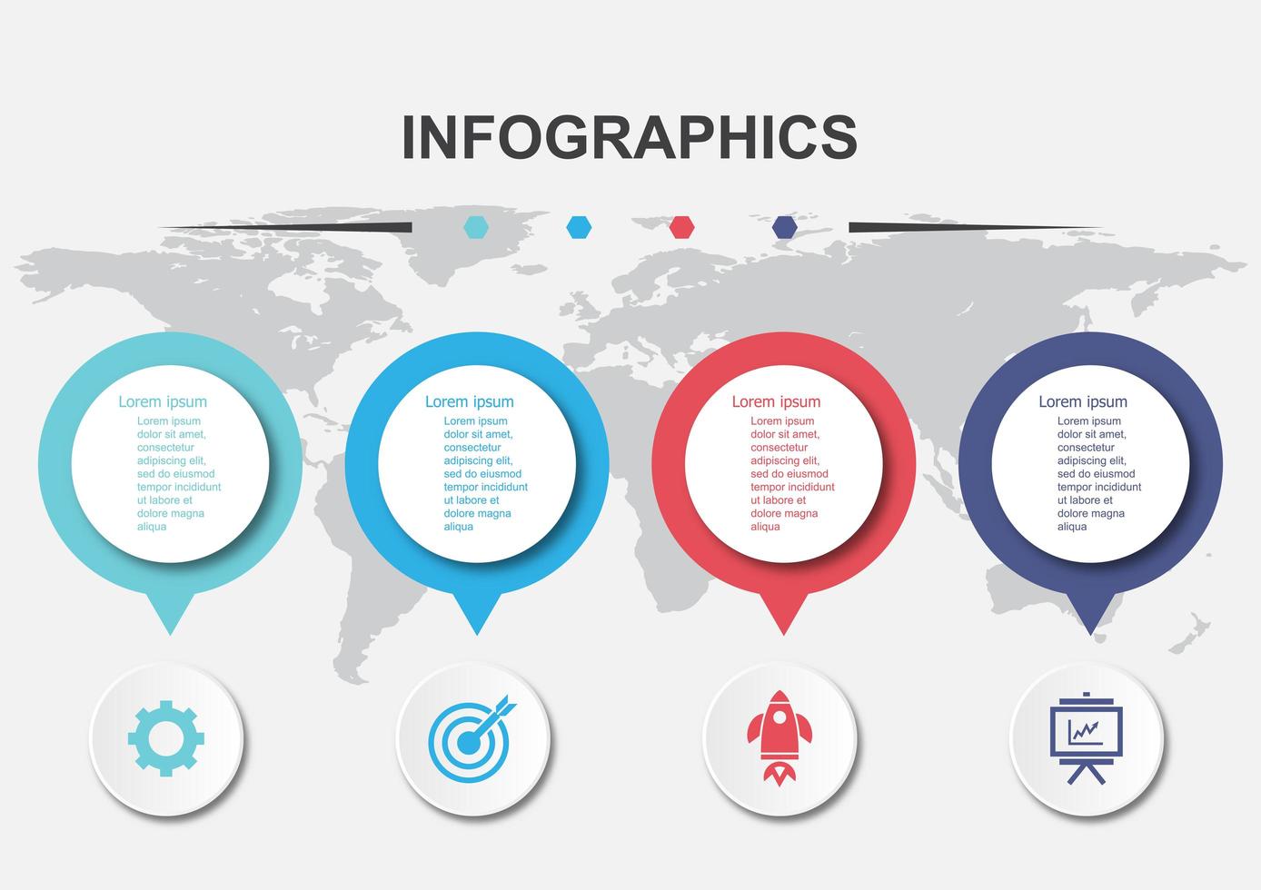 infographic ontwerpsjabloon met 4 banners vector