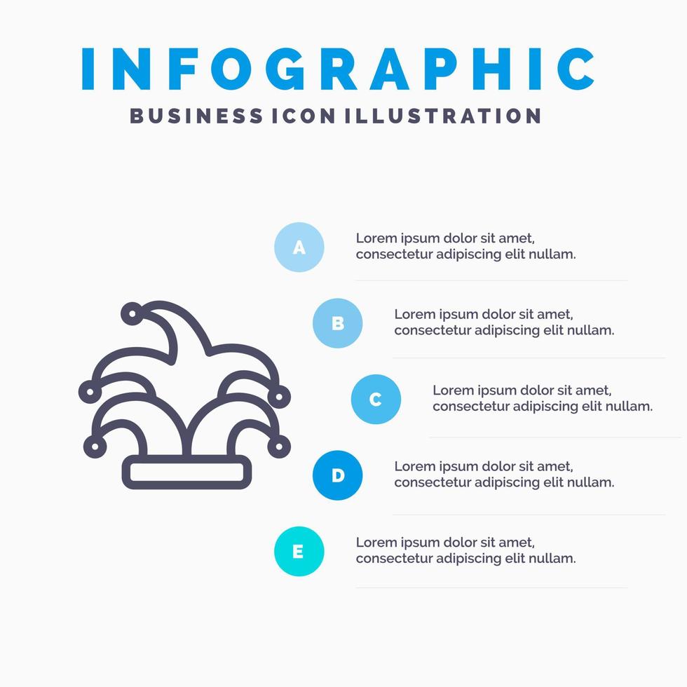 het beste kroon koning madrigaal lijn icoon met 5 stappen presentatie infographics achtergrond vector