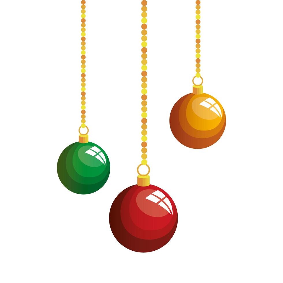 ballen kerst opknoping decoratie geïsoleerde pictogram vector