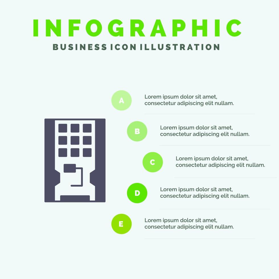 schijf rit hardware solide ssd solide icoon infographics 5 stappen presentatie achtergrond vector