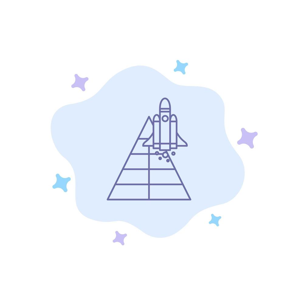ruimte station vliegtuig ruimtevaartuig lancering blauw icoon Aan abstract wolk achtergrond vector