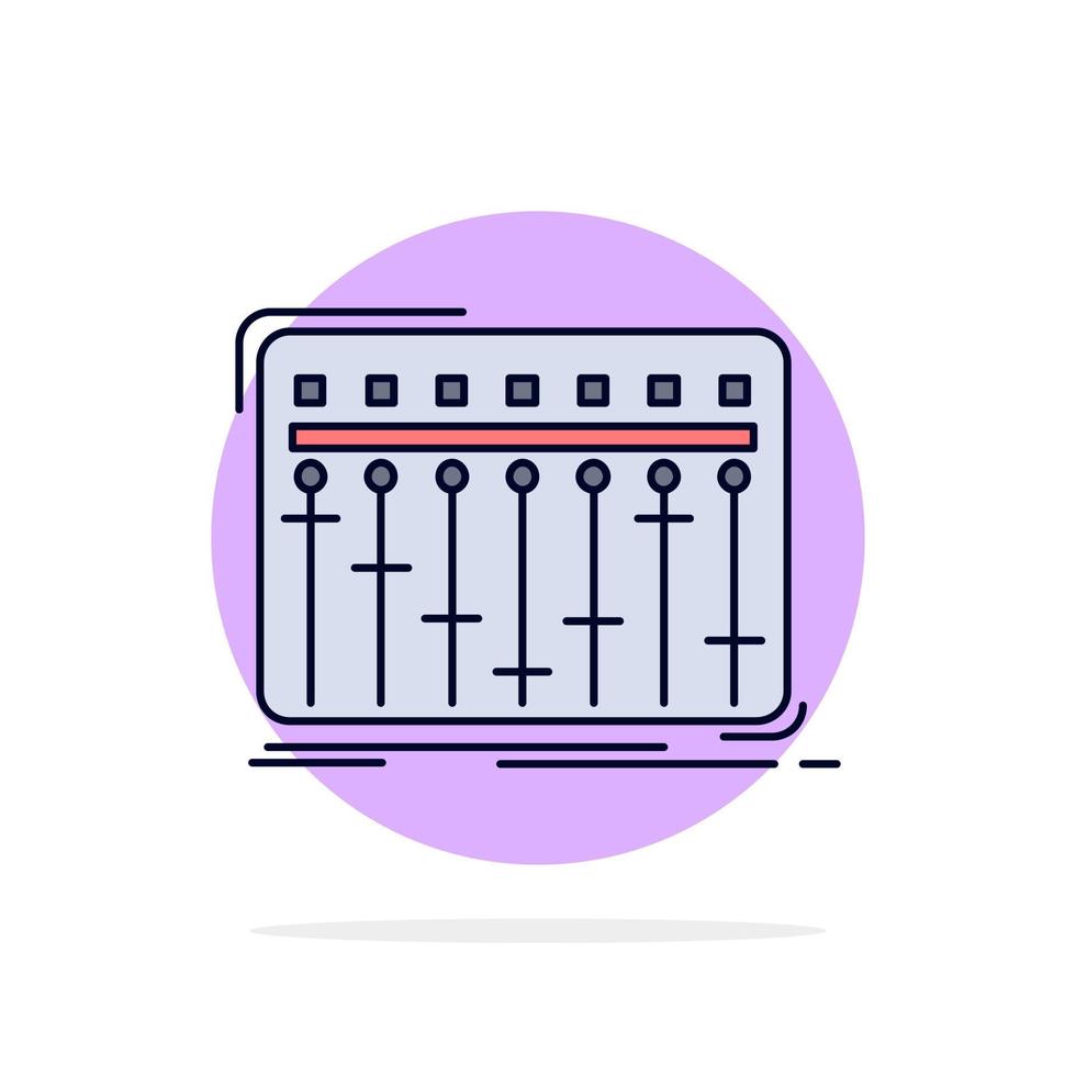 troosten dj menger muziek- studio vlak kleur icoon vector