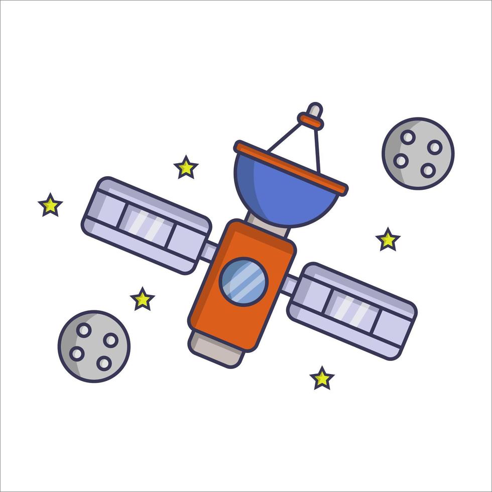 satelliet geïllustreerd op witte achtergrond vector