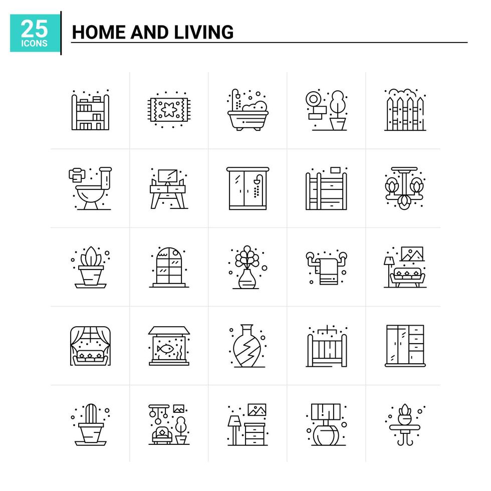 25 huis en leven icoon reeks vector achtergrond