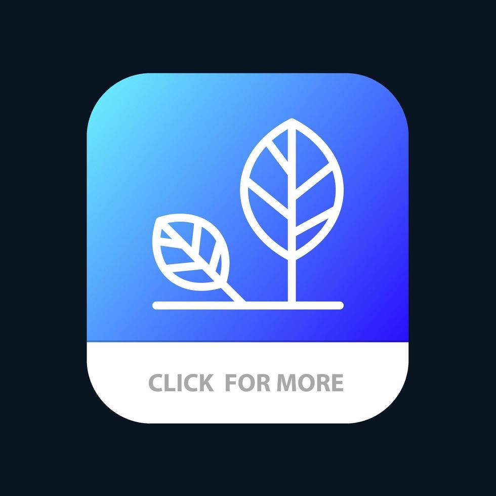 aarde eco milieu blad natuur mobiel app knop android en iOS lijn versie vector