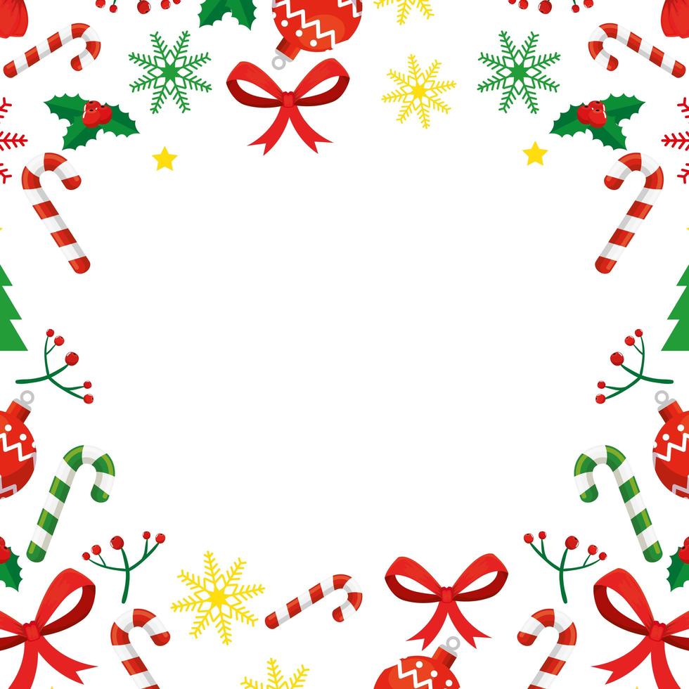 frame van stokken en decoratie kerst vector