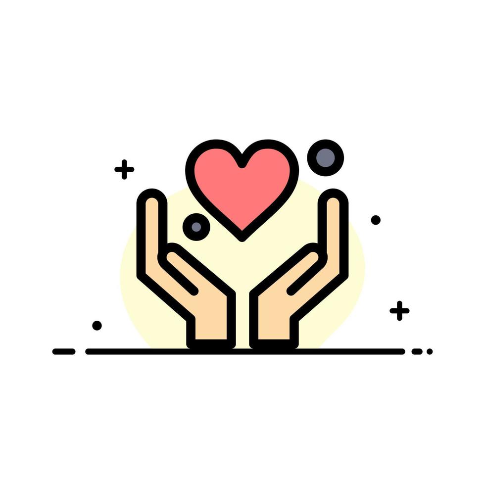 hand- hart liefde motivatie bedrijf vlak lijn gevulde icoon vector banier sjabloon