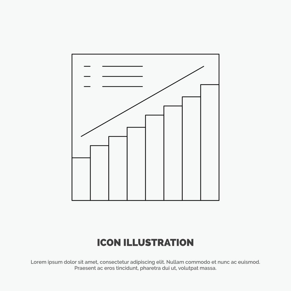 tabel diagram analytics presentatie verkoop lijn icoon vector
