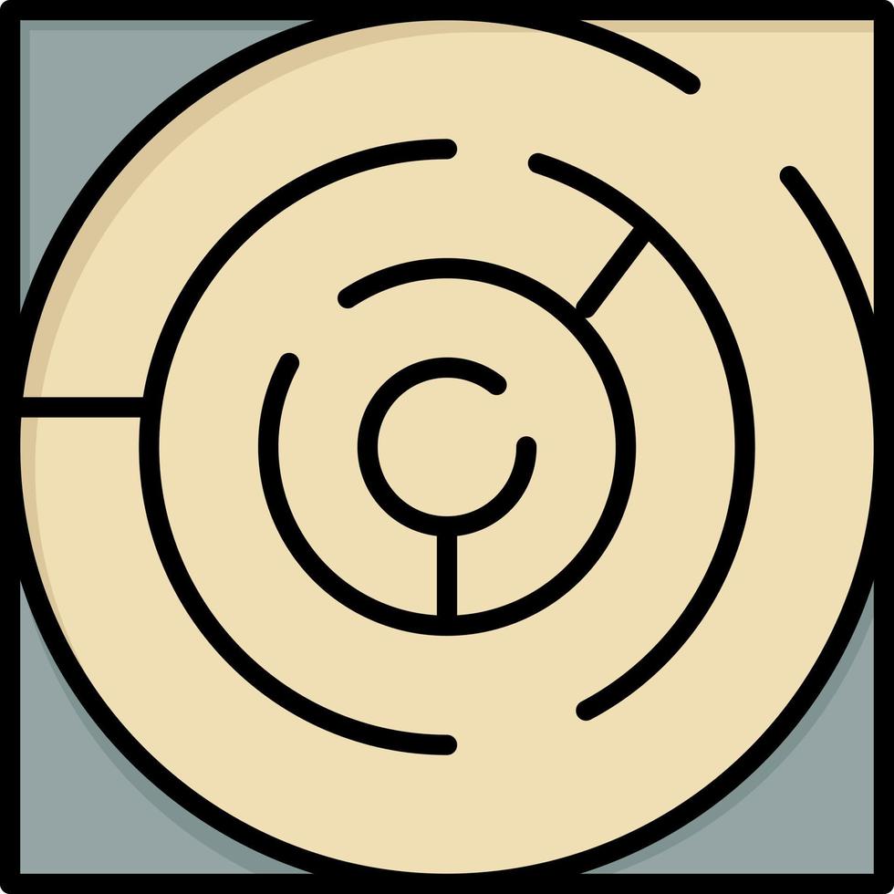 doolhof kaart labyrint strategie patroon vlak kleur icoon vector icoon banier sjabloon