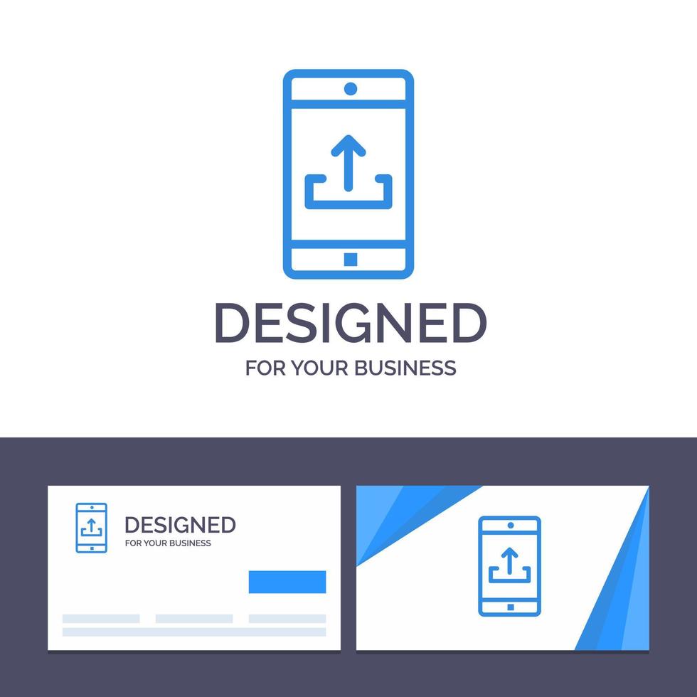 creatief bedrijf kaart en logo sjabloon toepassing mobiel mobiel toepassing smartphone uploaden vector illustratie