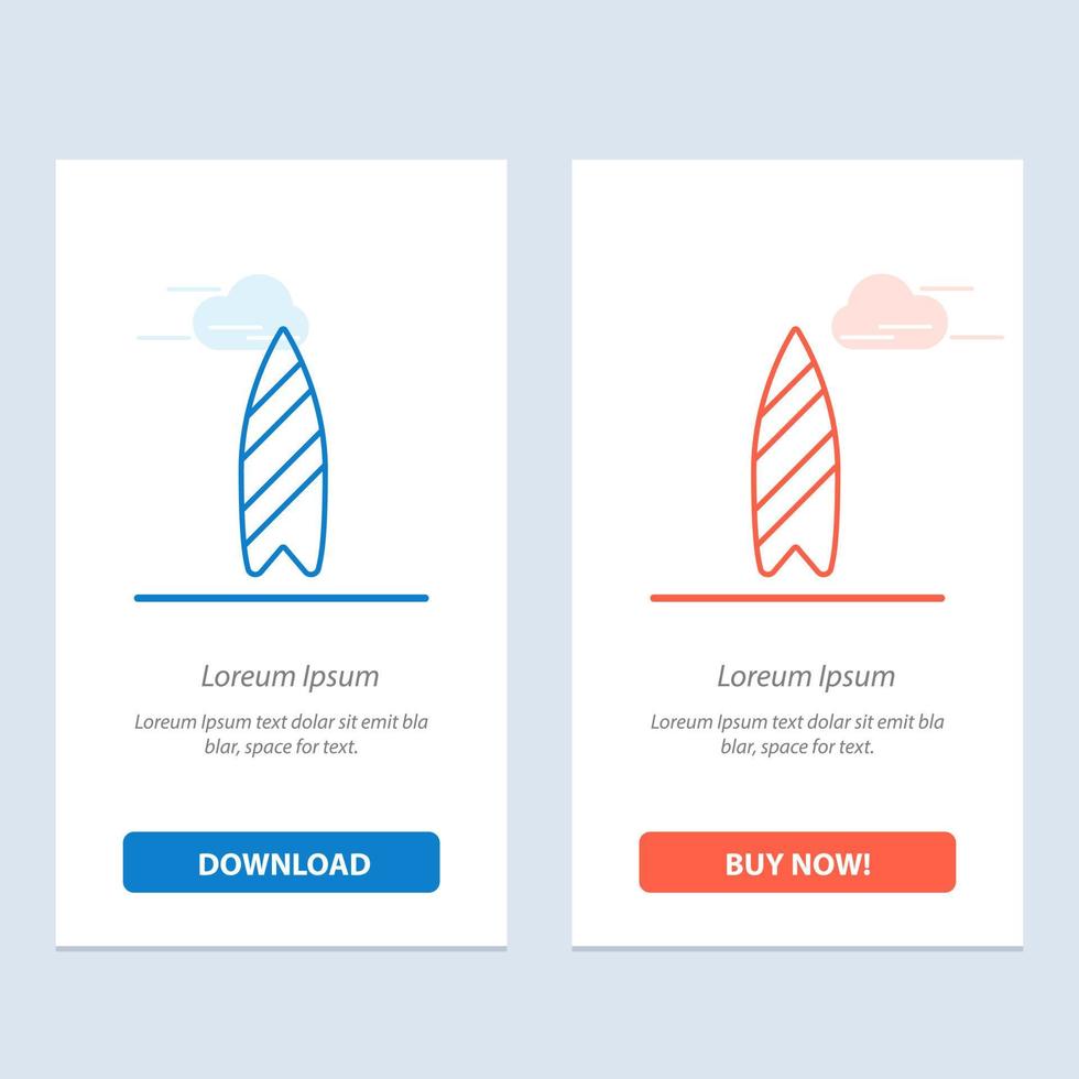 recreatie sport- surfboard surfing blauw en rood downloaden en kopen nu web widget kaart sjabloon vector