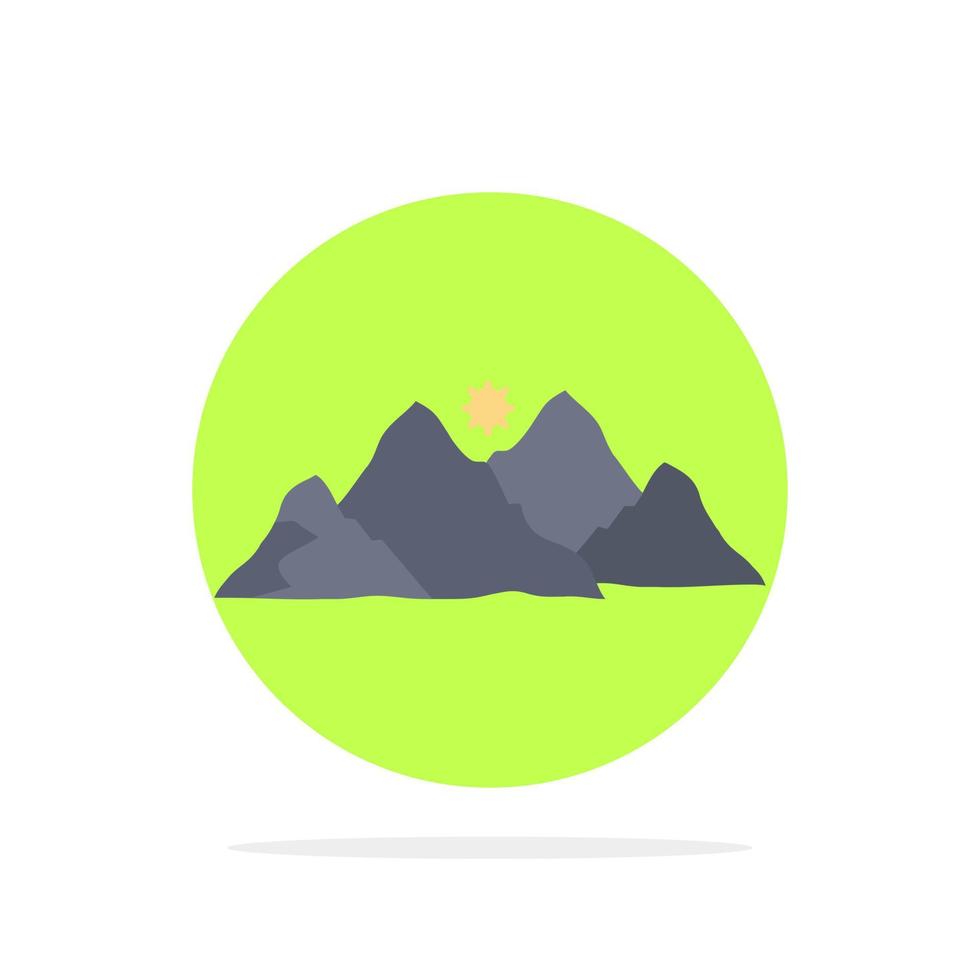 berg landschap heuvel natuur tafereel vlak kleur icoon vector