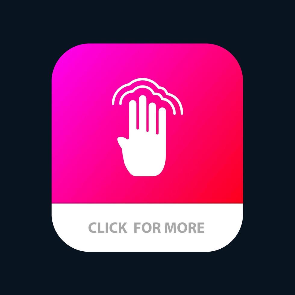 vingers vier gebaren koppel meerdere kraan mobiel app knop android en iOS glyph versie vector