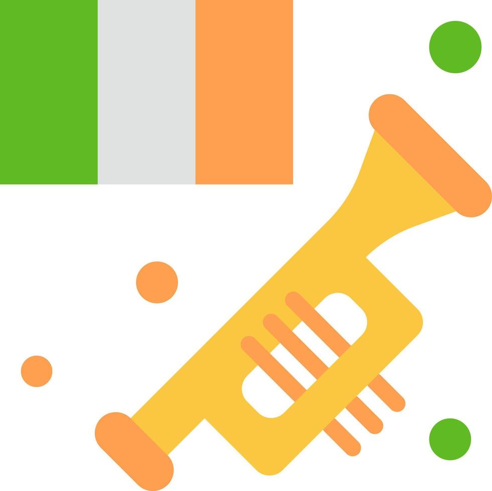 messing toeter instrument muziek- trompet vlak kleur icoon vector icoon banier sjabloon