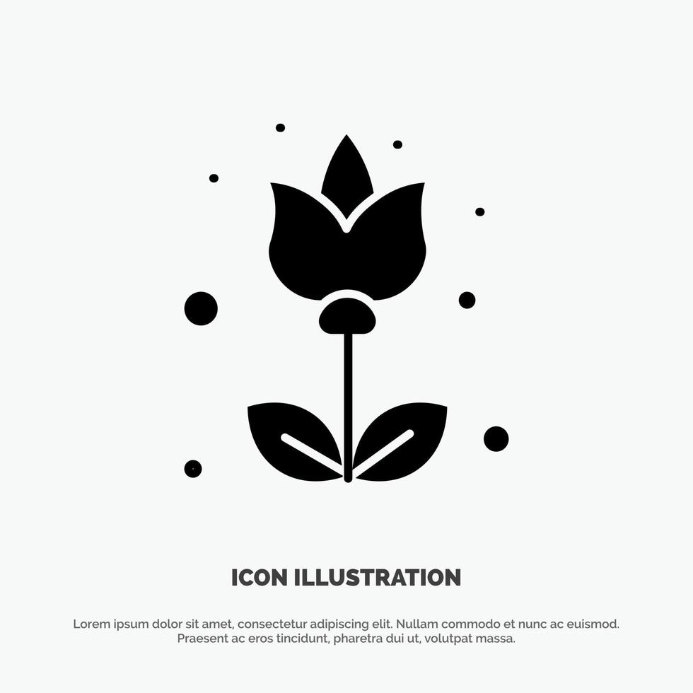 bloem flora bloemen bloem solide glyph icoon vector