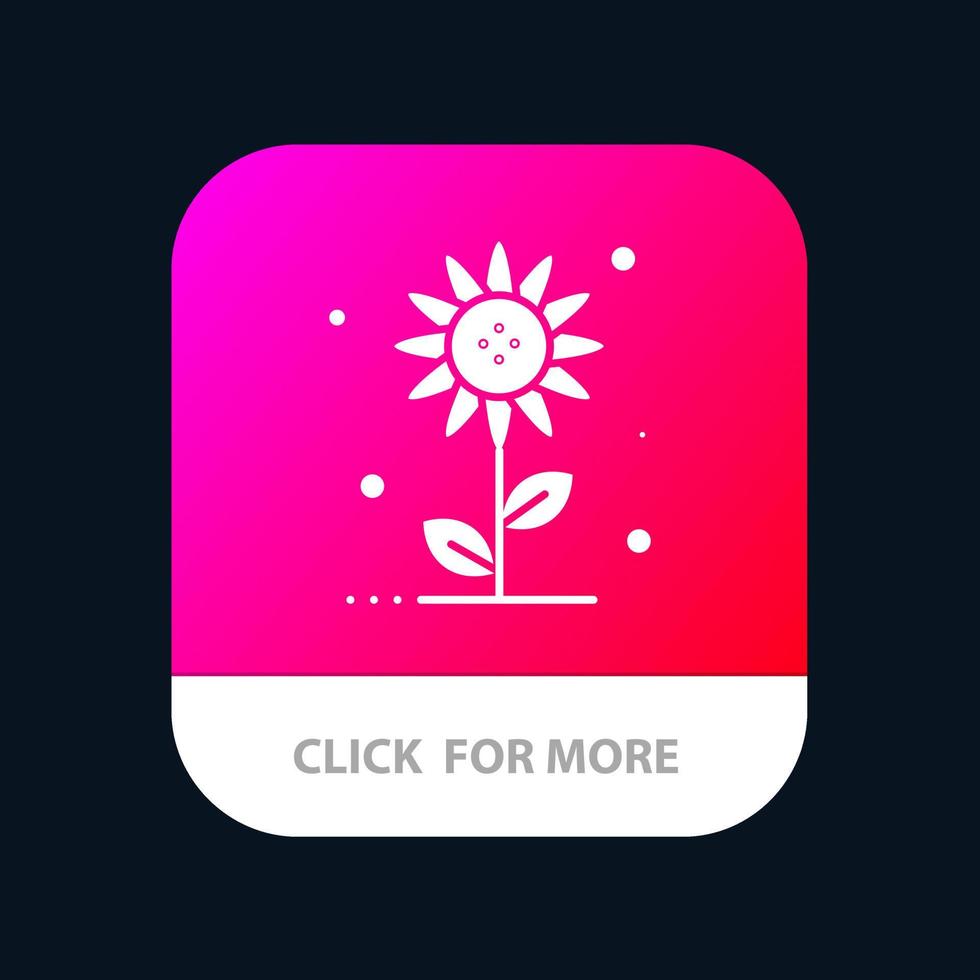 zonnebloem bloemen natuur voorjaar mobiel app knop android en iOS glyph versie vector