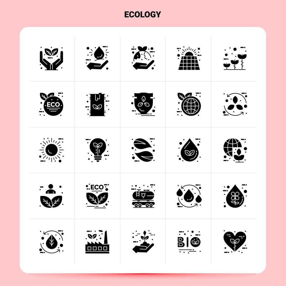 solide 25 ecologie icoon reeks vector glyph stijl ontwerp zwart pictogrammen reeks web en mobiel bedrijf ideeën ontwerp vector illustratie