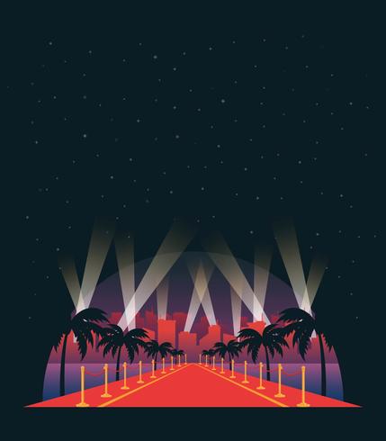 Hollywood Red Carpet Vector Illustration Background