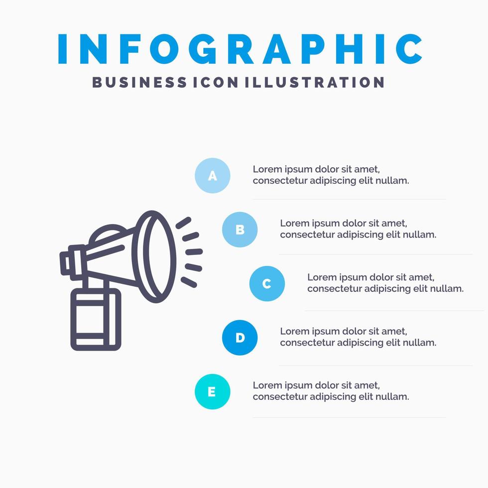 lucht attribuut kan ventilator toeter lijn icoon met 5 stappen presentatie infographics achtergrond vector