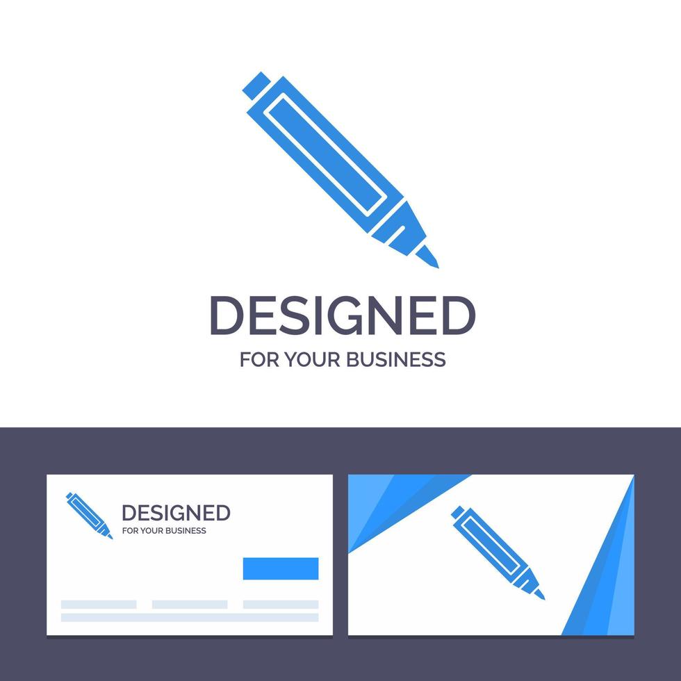 creatief bedrijf kaart en logo sjabloon onderwijs pen potlood vector illustratie