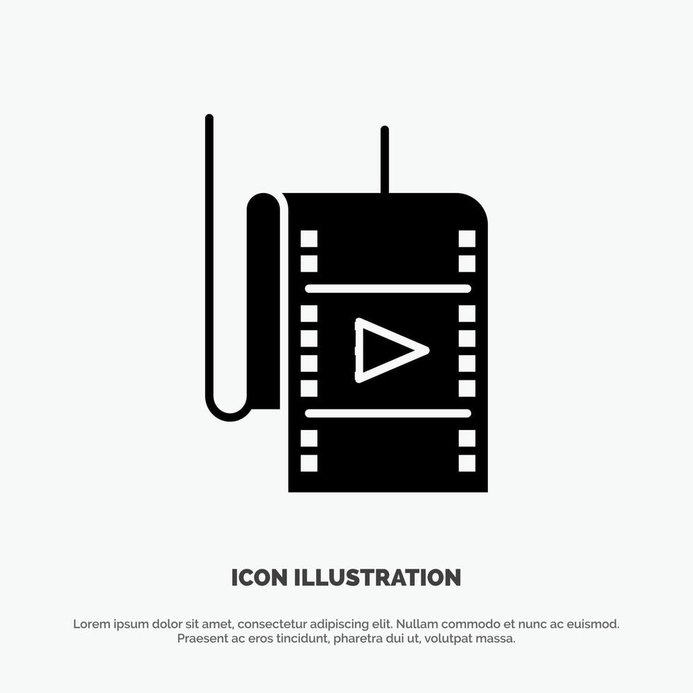 film film studio theater solide glyph icoon vector